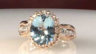 MICHAEL VALITUTTI, Aquamarine & Diamond 14K Rose Gold Ring