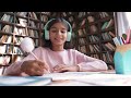 Indian School Girl Raising Hand Learning Online On Video Call Webcam View