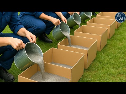 Top creative ideas from cement and cardboard boxes / How to make handmade flower pots.