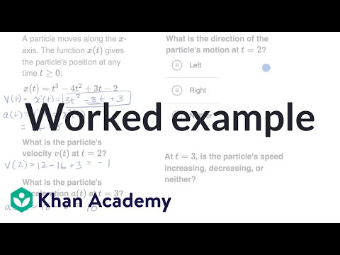 Worked Example Motion Problems With Derivatives Video Khan Academy