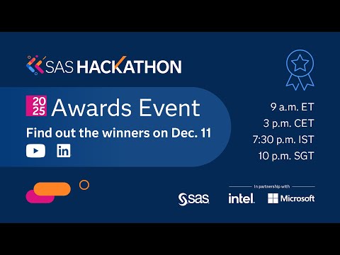 Watch Celebrate the 2025 SAS Hackathon on YouTube