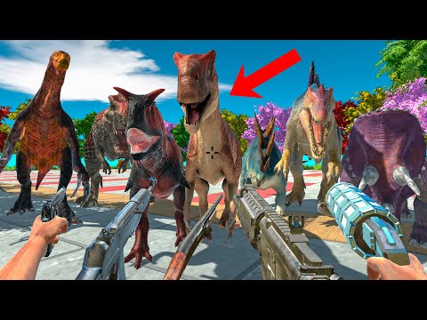 🔥FPS AVATAR vs DINOSAUR TEAM OASIS DEATH RUN - Animal Revolt Battle Simulator