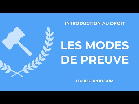 Les modes de preuve et l’admissibilité des modes de preuve