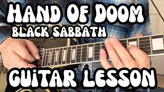 HAND OF DOOM Guitar Lesson BLACK SABBATH w/Free Downloadable Tabs