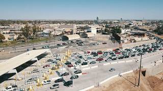 Calexico California west land port of entry/and new border wall