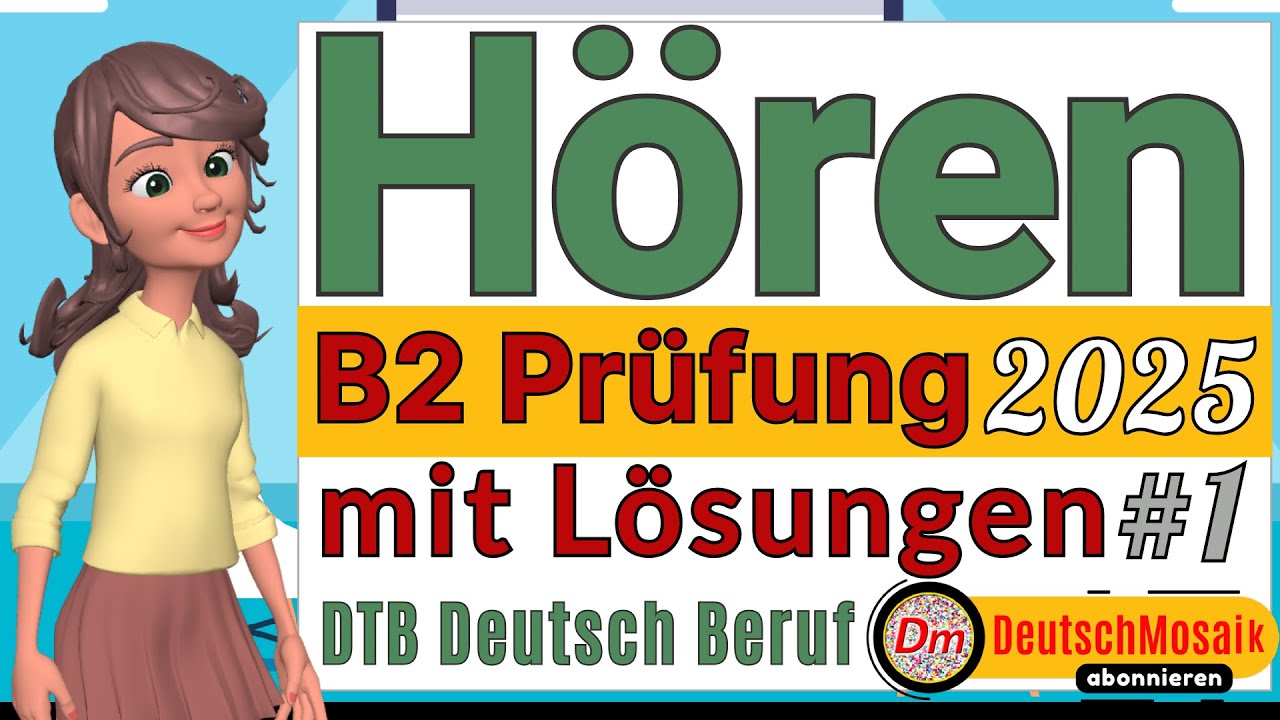 B2 Hören | Übungstest mit Lösungen | Prüfung Telc Deutsch Beruf 2025 | Teil 1-4