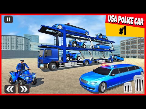 🚔 USA Police Car Transporter #01 - Police Limo Car & Quad Bike & Plane Transport 🛫 Android Gameplay
