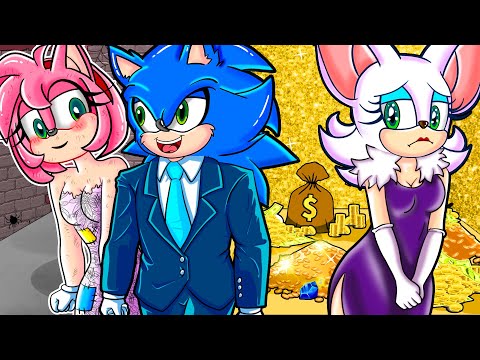 Rich Sonic Falling In Love With Poor Amy! - Amy was harmed by the jealous Rouge | Sonic Story