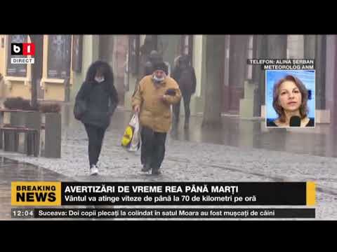 AVERTIZARE DE VREME REA PÂNĂ MARȚI - PLOI ȘI NINSORI ÎN APROAPE TOATĂ ȚARA_Stiri B1_26 dec 2021