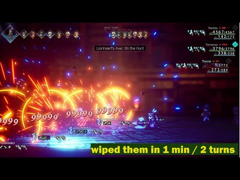 Octopath Traveler 2 - Extra Battles wipe OT1 characters in 1 minute / 2 turns (2 groups)