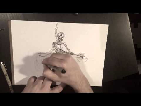 Ivan Shopov - Drawing a commissioned artwork (music COOH - Propast)