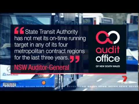 Seven News Sydney - Buses failing to run on time (14/4/2015)