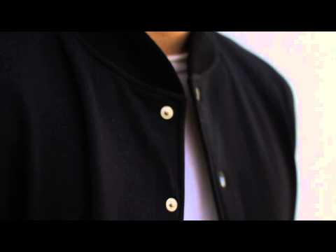 Beren Black Mens Varsity Jacket - Details
