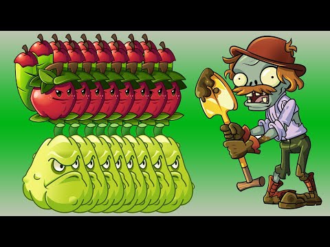 PvZ 2 Challenge - 100 Plant Max Level Vs Excavator Zombie 220000 HP