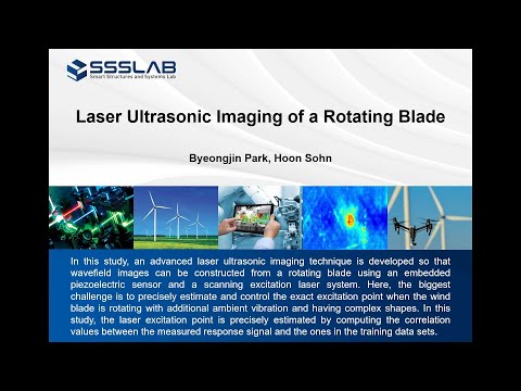 Laser ultrasonic imaging of a rotating blade