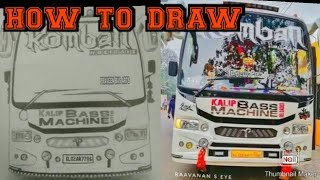 How to draw komban bus DIYKerala tourist busTech 4