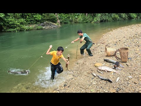 FULL VIDEO 2 Highland boy fishing, skills to make fish traps to sell, build a chicken farm