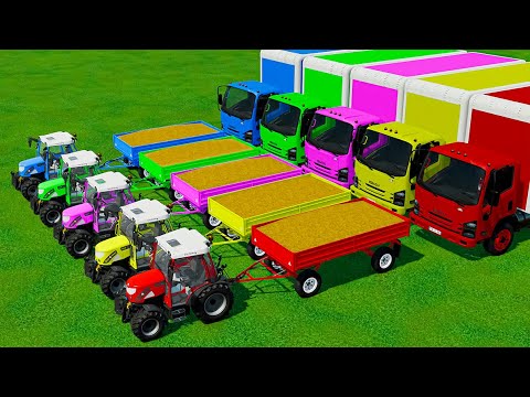 TRANSPORT MINI URSUS TRACTORS and CORN with VALTRA TRACTORS! - Farming Simulator 22