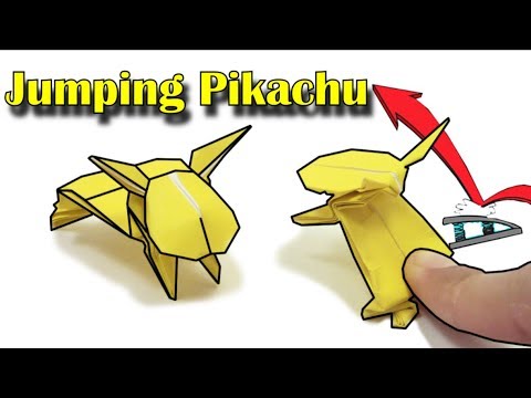 Easy Jumping Origami Pikachu (Yakomoga) - Easy action Origami
