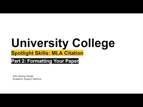 MLA Style and Citation: Formatting Your Paper