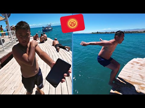 Does Kyrgyzstan 🇰🇬 have a sandy beach? | Day trip to Issyk-Kul lake | Central Asia Vlog | 4K