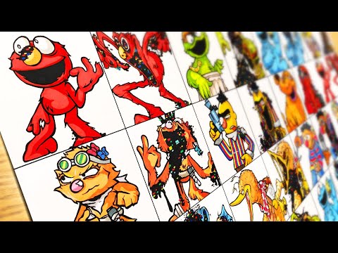 [Drawing FNF] Sesame Street Glitch PIBBY - Broken Strings ,Tantrum (All Characters) Pibby Elmo