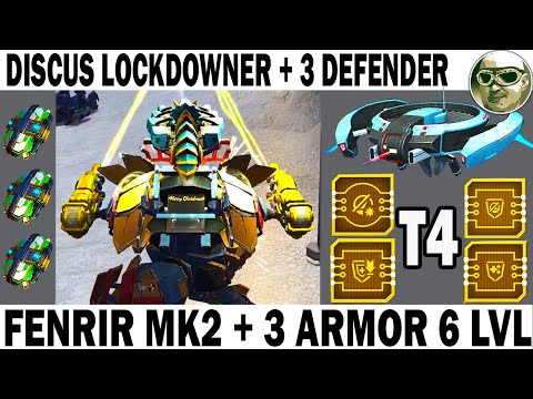 BEST DRONE FOR A TANK! WAR ROBOTS FENRIR MK2 + DISCUS T4 LOCKDOWNER T4 + 3 SLOTS C TYPE DEFENDER