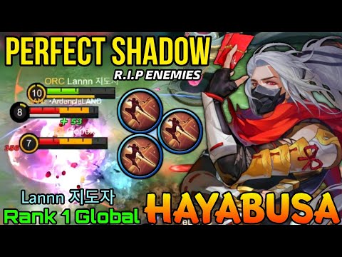 Perfect Shadow Hayabusa Perfect Play! - Top 1 Global Hayabusa Lannn 지도자 - MLBB