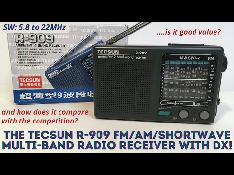 Featuring a DX-Local switch, the Tecsun R-909 multi-band radio with AM, FM and 7 Short Wave bands