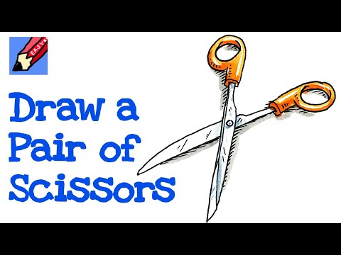 How to Draw a Pair of Scissors Real Easy – Step by Step – Shoo Rayner