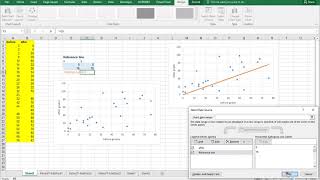 Excel - Scatterplot with reference line