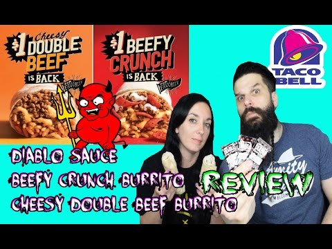 Taco Bell - DIABLO Sauce! Beefy Crunch & Cheesy Double...
