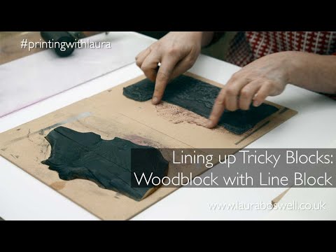 woodblock with lino ep.10 Lining up Tricky Blocks Woodblock with Line Block using off set printing