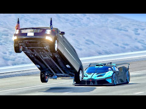 Bugatti Bolide vs USA President Limousine Monster - Drag Race 20 KM