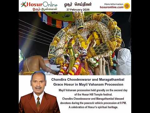 Mayil Vahanam Procession Highlights Hosur Hill Temple Festival Celebrations