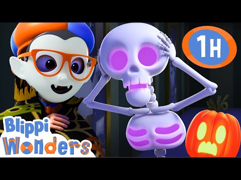 Vampire Blippi Visits a Haunted House for Halloween! 1 HOUR OF BLIPPI HALLOWEEN!