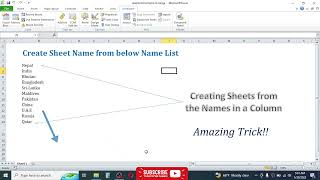 How to Create Sheet Names From a List in Excel