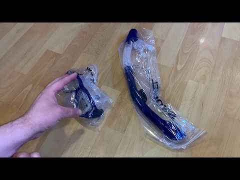 Qicent Adult Snorkel Set Anti-Fog and Waterproof Pro. Diving Mask Unboxing and Instructions