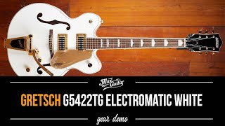 Video thumbnail for Gretsch G5422TG Electromatic Snowcrest White - Gear Demo by Max Guitar B.V.