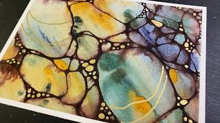 Fun Abstract Pebbles in WATERCOLOR  💚 Ohuhu Cotton Top Paper 💚 relaxing painting process - 440