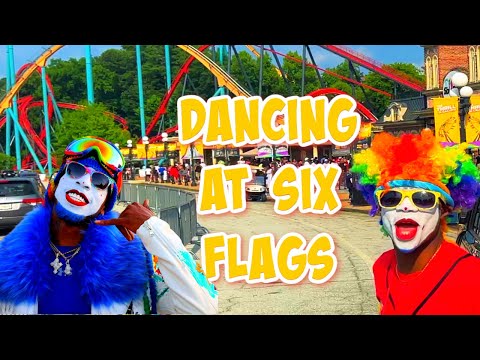 FRESH P CELEBRITY CLOWNS DANCING AT SIX FLAGS!