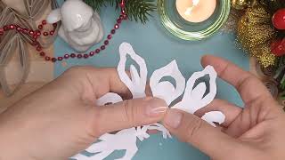Download the video "🎄✨️ IDEAS 2026, CHRISTMAS DECORATIONS FOR YOUR HOME #homemadepapercraft #paper #snowflakes "