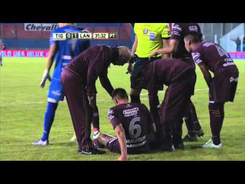 Braghieri se retiró lesionado. Tigre 0 - Lanús 1. Fecha 13. Primera División 2016.