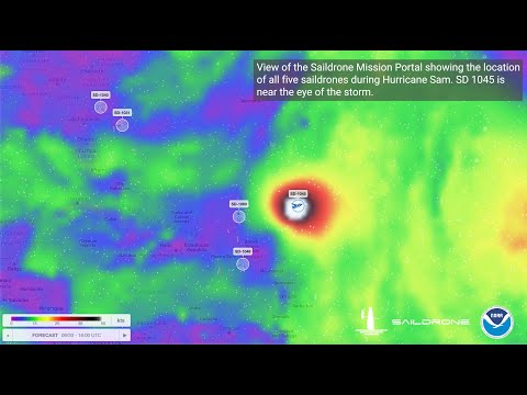 Saildrone Explorer Group in the Atlantic Ocean and POV Video of SD 1045 Inside Hurricane Sam