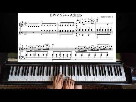 Bach/Marcello - Adagio from Concerto in D Minor, BWV 974 | Piano Tutorial
