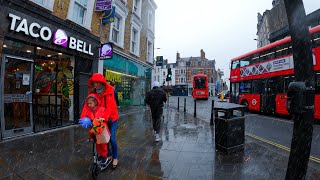 Rainy London walk ☔ down North end road and fulham road local market and stadium