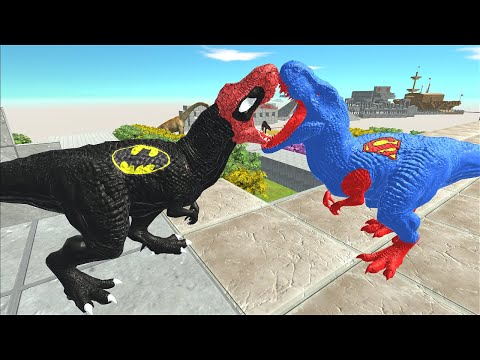 ESCAPE FROM SUPERMAN T-REX - Animal Revolt Battle Simulator