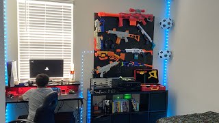 Nerf Gun Wall DIY / Pegboard Nerf Gun Rack / Storage Ease To Build