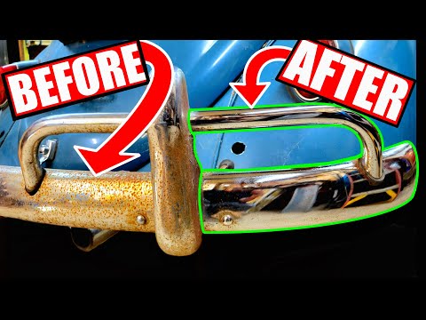 FASTEST and EASIEST way to (REMOVE RUST) from CHROME Bumpers on CLASSIC CARS [VW Beetle]