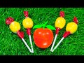 Satisfying Red Apple Candy Lollipop Unpacking ASMR Videos